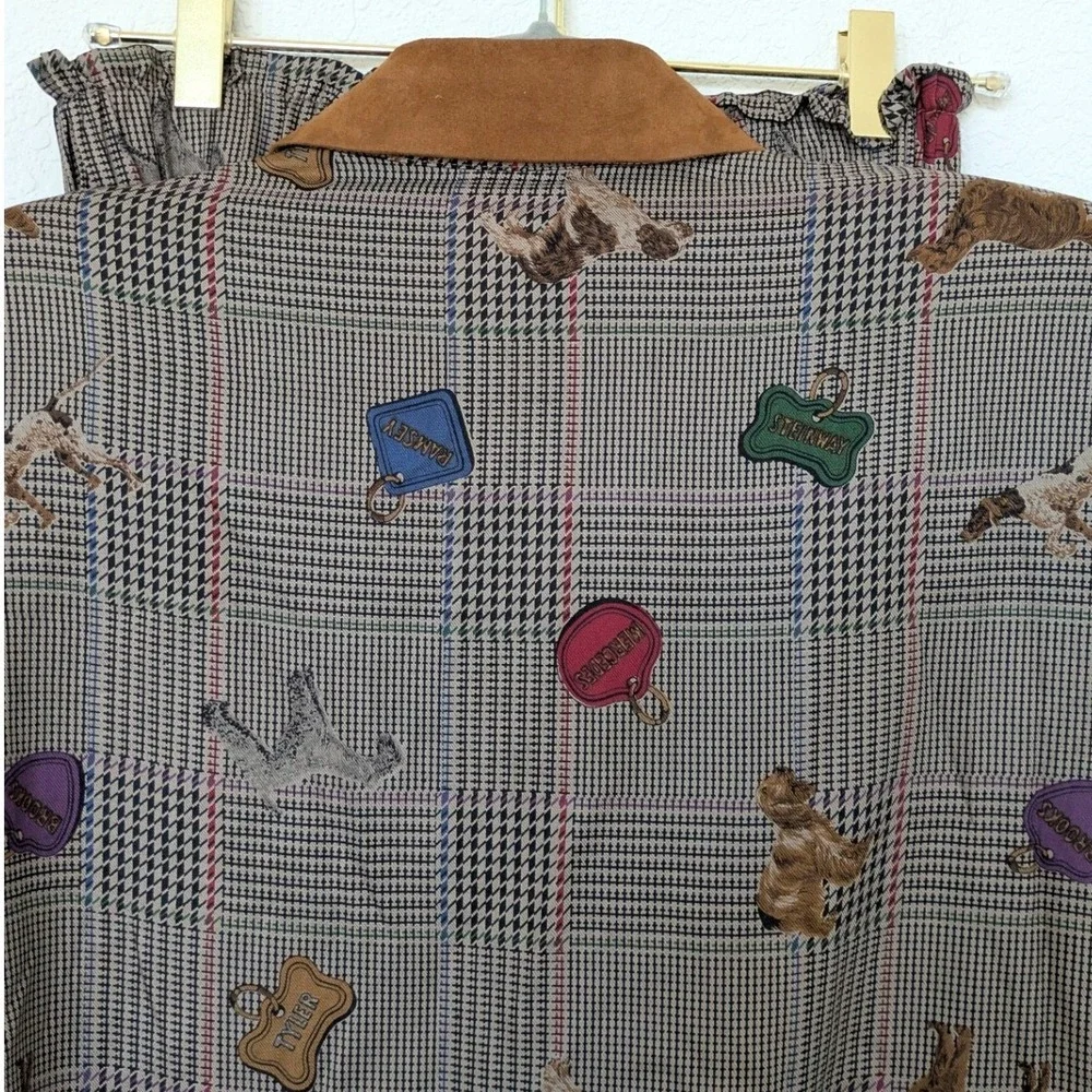 VTG Traditional Trading Co Novelty Dog Plaid Skirt Set 12 USA 90s Houndstooth